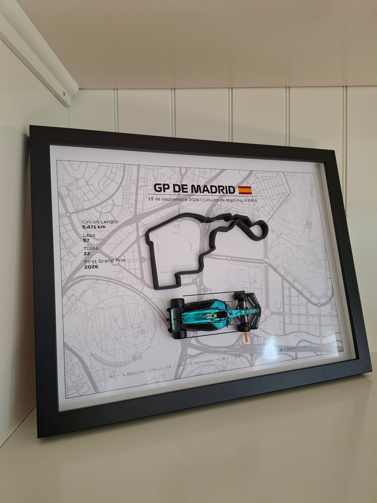 Cuadro 3D Fernando Alonso – GP de Madrid | DIN A3 (40 × 30 cm)