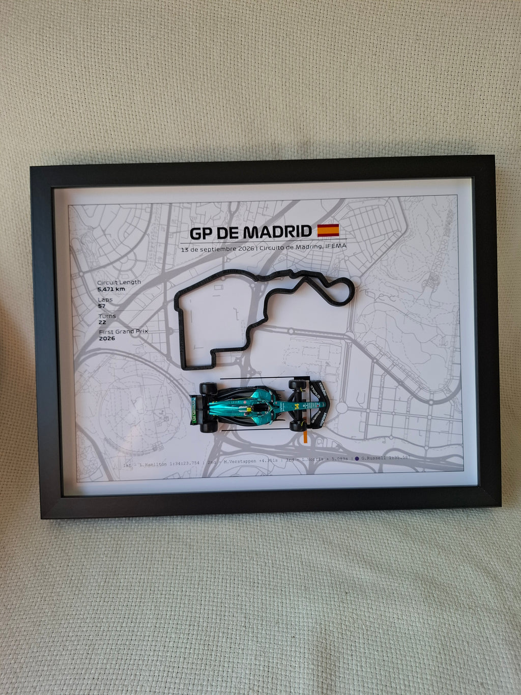 Cuadro 3D Fernando Alonso – GP de Madrid | DIN A3 (40 × 30 cm)