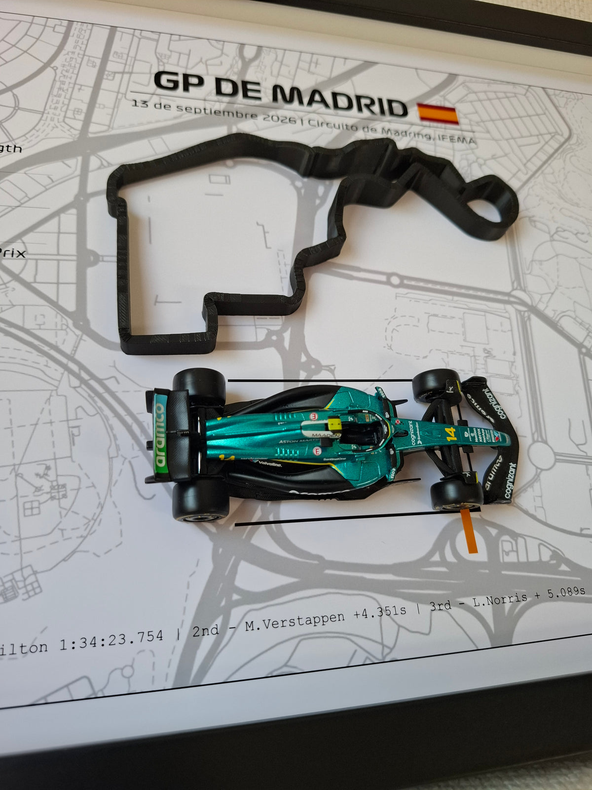 Cuadro 3D Fernando Alonso – GP de Madrid | DIN A3 (40 × 30 cm)