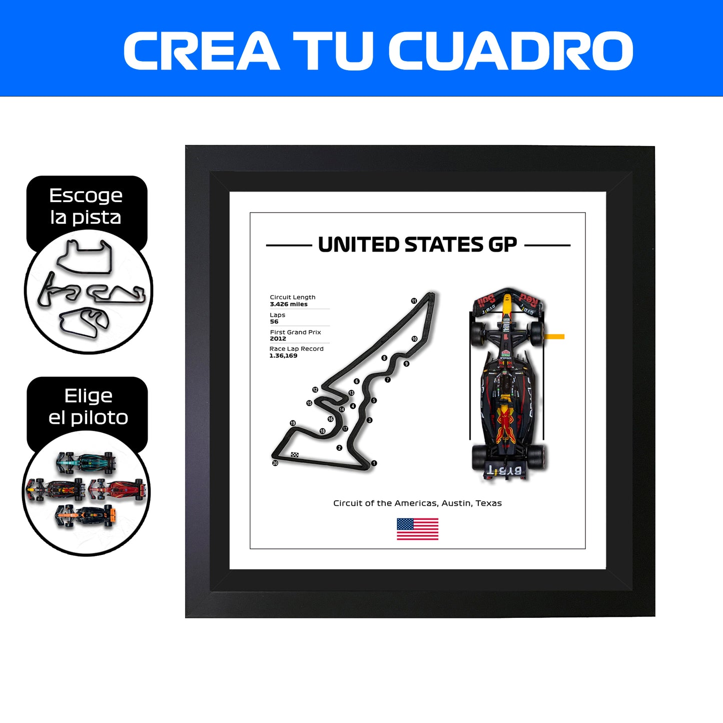 Crea tu cuadro de Formula 1: Circuito + Piloto