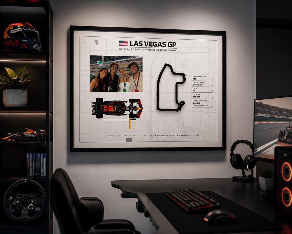 Marco personalizado de Fórmula 1 con tu foto | Circuito 3D y coche F1