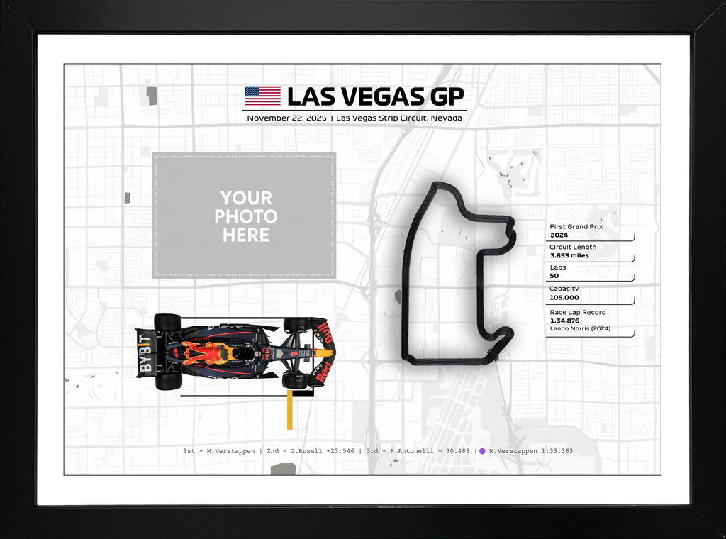 Marco personalizado de Fórmula 1 con tu foto | Circuito 3D y coche F1
